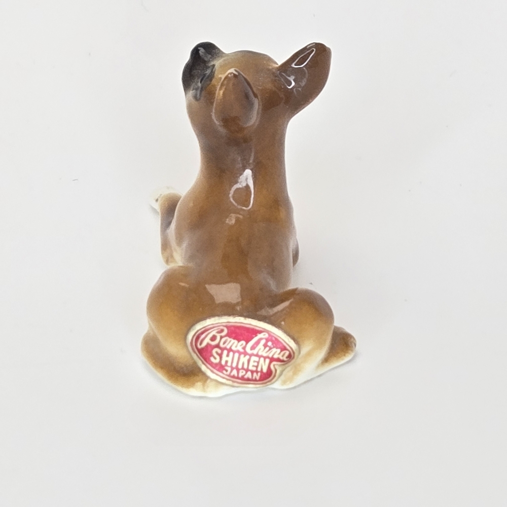 Vintage Shiken Japan Bone China Dog Figurine Mini 1.5 Inch Ceramic - Picture 3 of 9